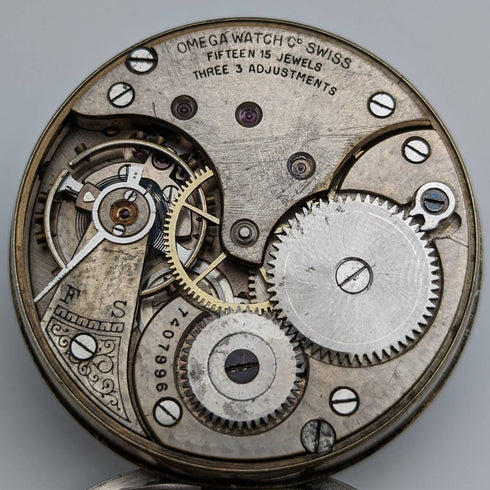 Around 1920 Antique Omega pocket watch Silver side Railroad watch Works well